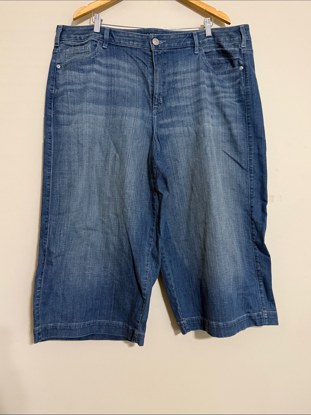 Lane Bryant Denim women 24 wide leg capri Blue Classic Casual y2k casual retro